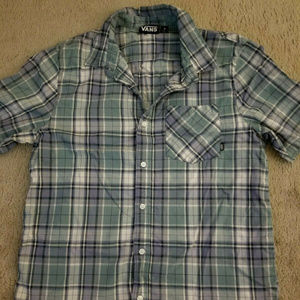Vans plaid button up shirt sleeve shirt Medium